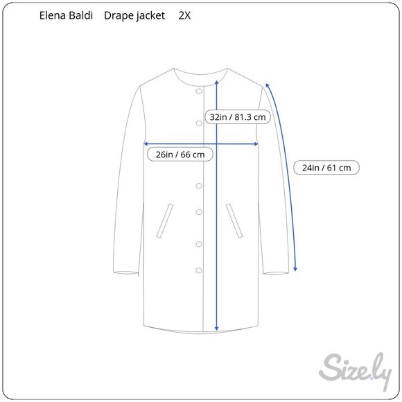 Elena Baldi‎ Italy Open Floral Silk Drape Front Jacket Lightweight Size 2X - Picture 7 of 7